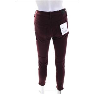 Edwin Womens Pixie 9" Mid Rise Skinny Ankle Jeans Pants Wine Red Size 26